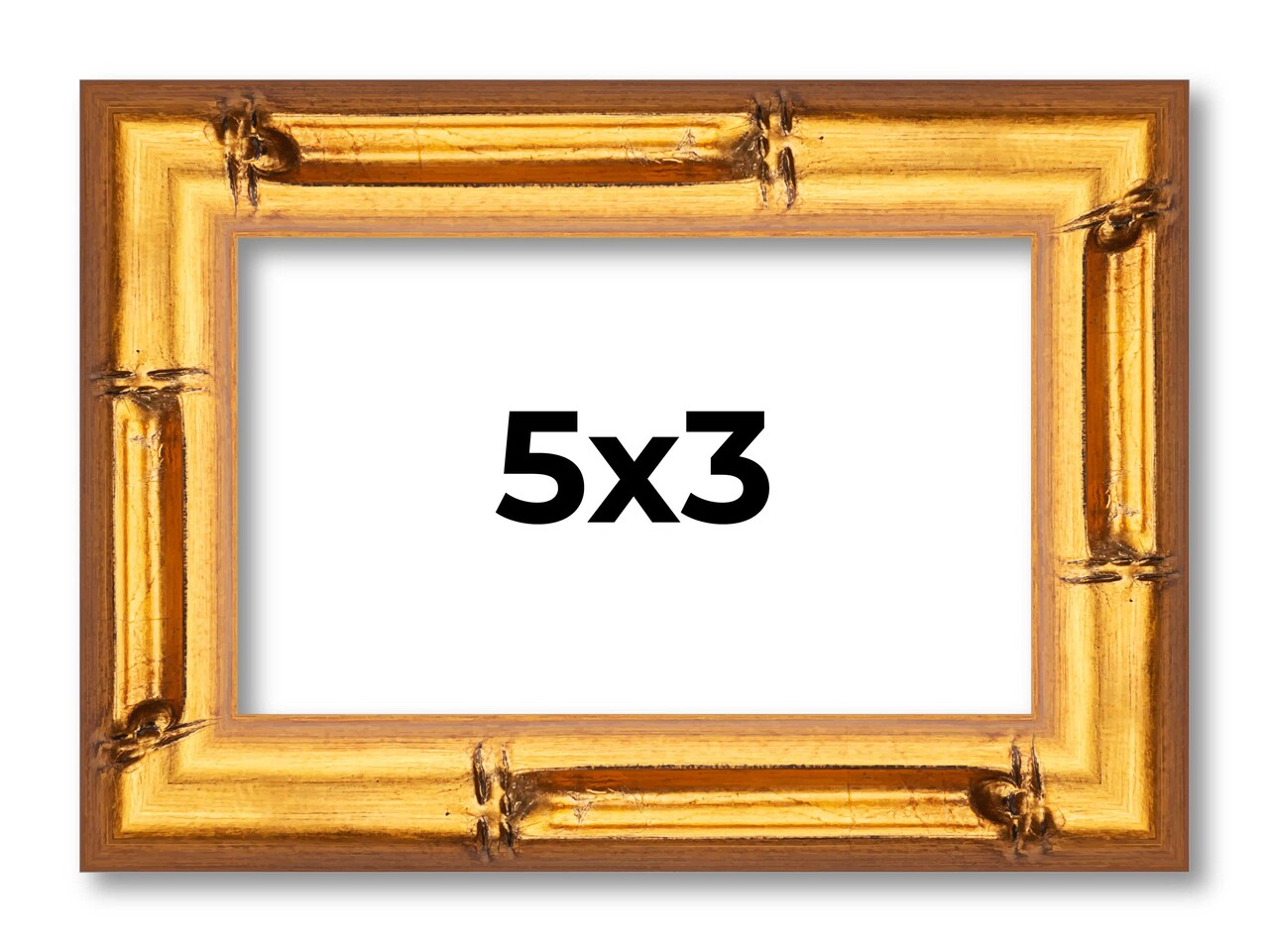 5x3 Bamboo Picture Frame with UV-Resistant Acrylic & Acid Free Backing, Available in 4 Finishes - Brown, Black, Gold, and Natural
